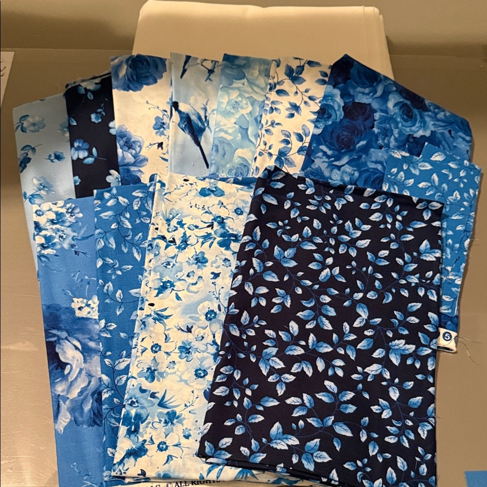 Timeless Treasures Bluebird Blue Blooms Quilt Kit - Blue 79.5” x 98.5” - Picture 2 of 12